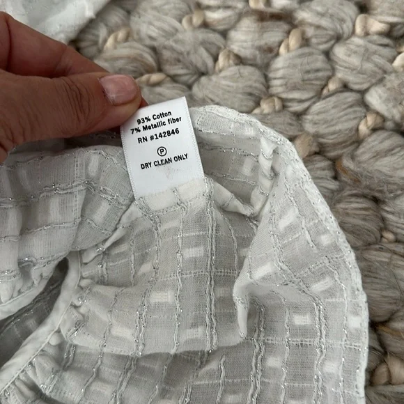 Rhode Elodie Ruffled Cotton-Blend Top white size small - Picture 6 of 6